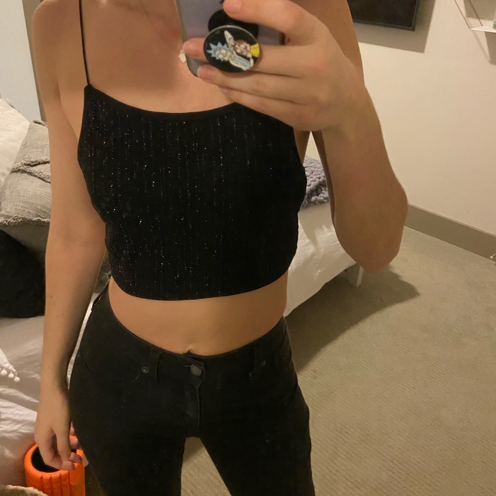 Black princess polly crop top